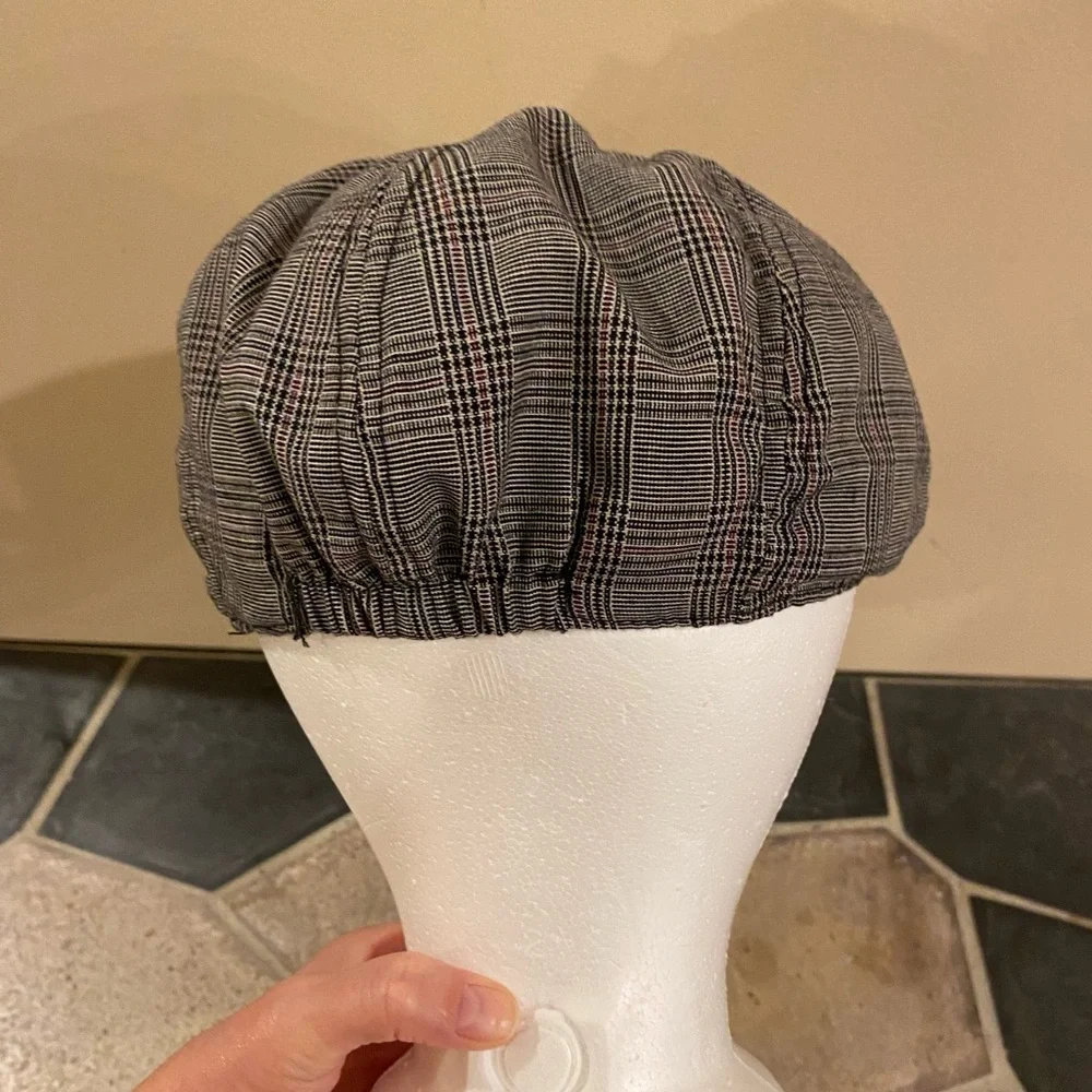 Y2K D&Y Glen Plaid Ivy Cap Black White Pink